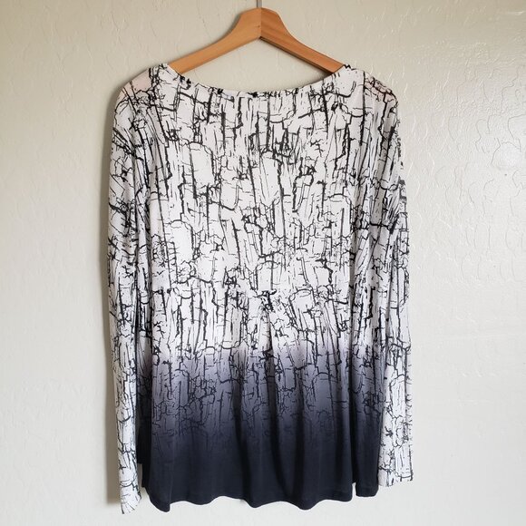 Miraclebody by Miraclesuit Printed Dip Dye Top w Built in Tank Small Long Sleeve - Picture 6 of 11